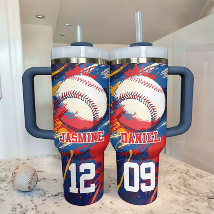 Shineful Personalized Tumbler Baseball Splashing