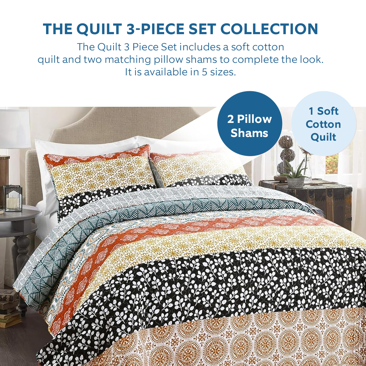 Shineful All Season Quilt 3-Piece Set Hippie Love, Vans, And Groovy Grandma
