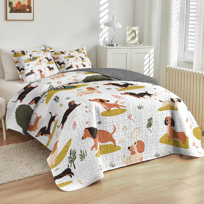 Shineful All Season Quilt 3-Piece Set Dachshund Dreams