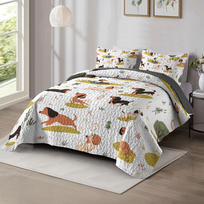 Shineful All Season Quilt 3-Piece Set Dachshund Dreams