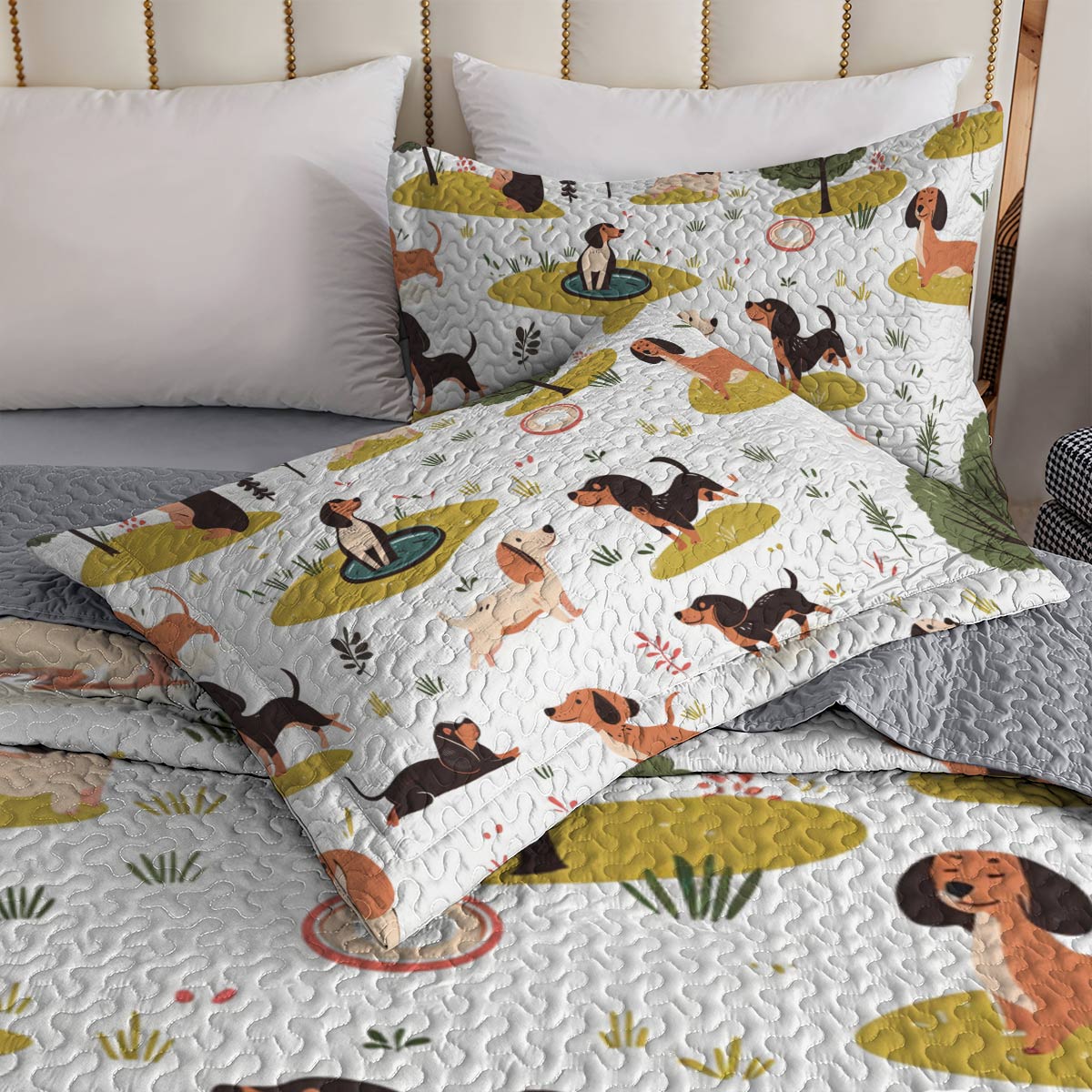 Shineful All Season Quilt 3-Piece Set Dachshund Dreams