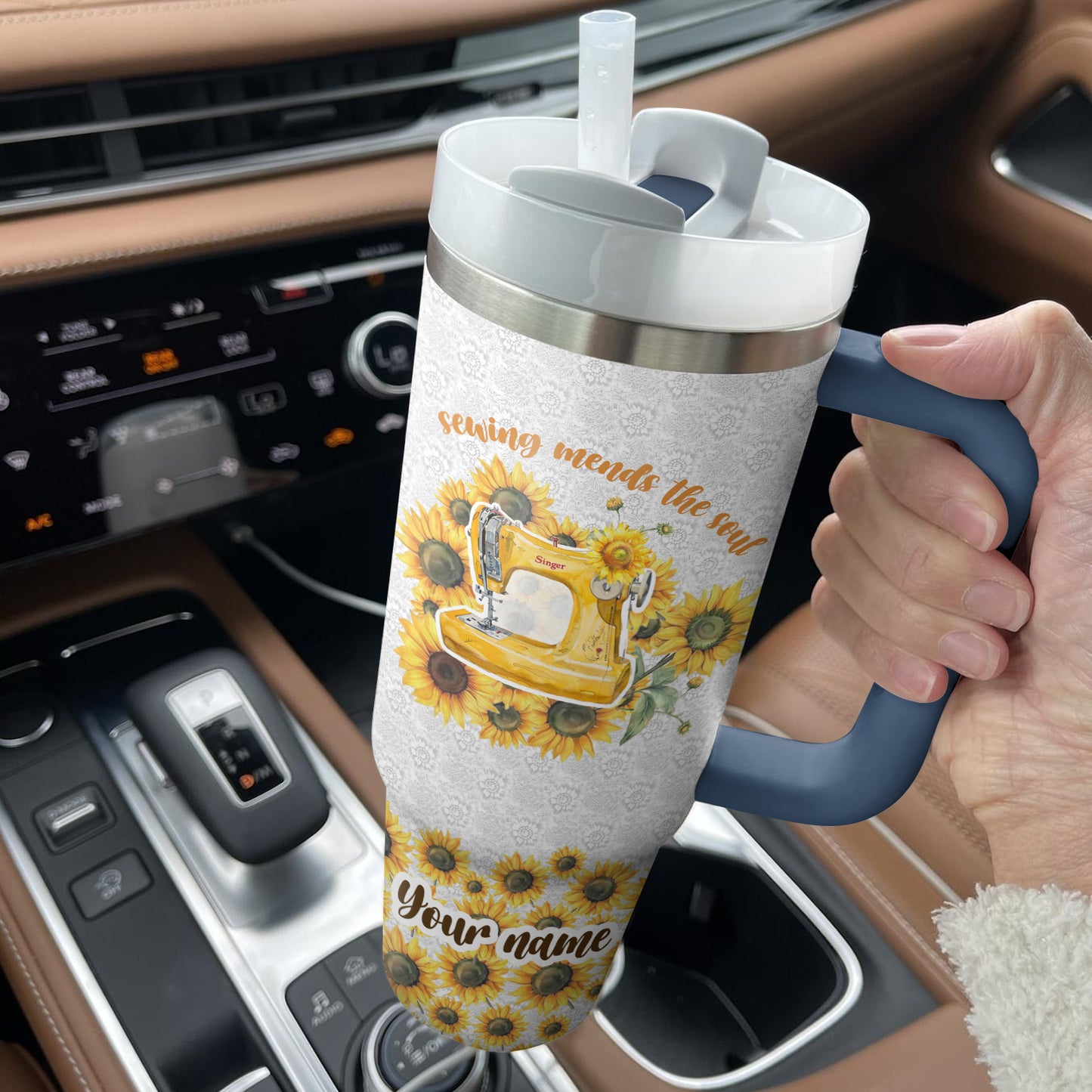 Shineful Tumbler Personalized "Sewing Mends The Soul"