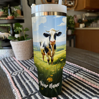 Shineful Tumbler Personalized Charming Cow