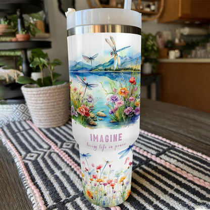 Shineful Tumbler Peaceful Dragonflies
