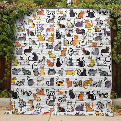 Playful Cartoon Cat - All Season Faux Quilt Vq03