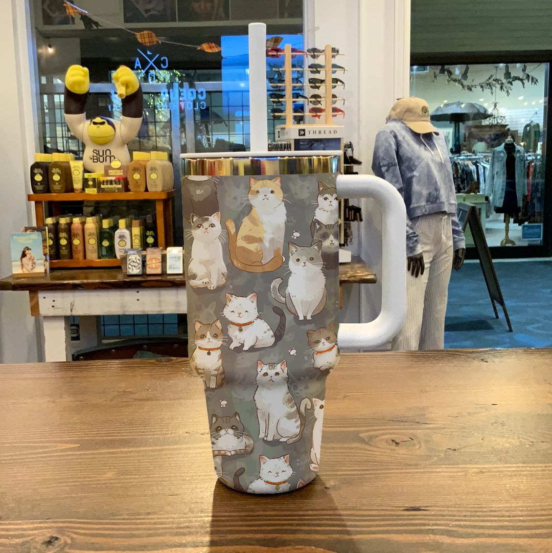 Cat Shineful™ Tumbler 40 Oz Cat’s Canvas Vq03 40Oz