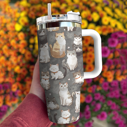 Cat Shineful™ Tumbler 40 Oz Cat’s Canvas Vq03 40Oz