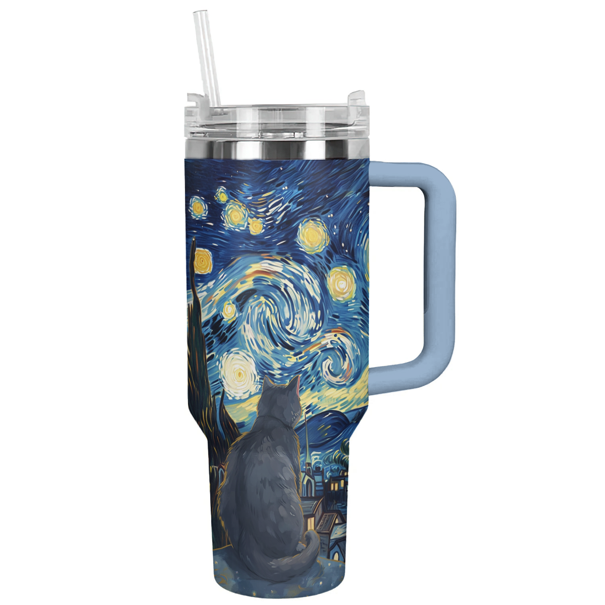 Cat 40 Oz Shineful™ Tumbler Van Gogh Style V2 Vq03 40Oz
