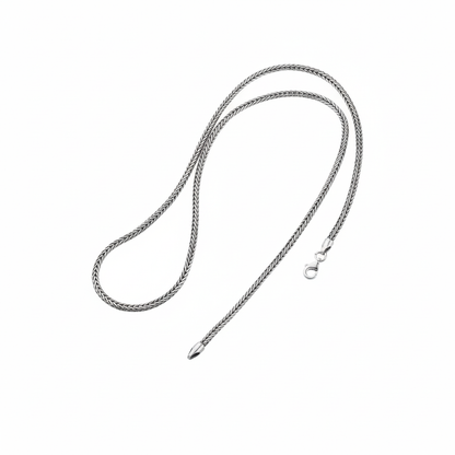 Shineful Oxidized Sterling Silver Viking Foxtail Chain Necklace for Men
