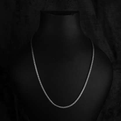 Shineful Oxidized Sterling Silver Viking Foxtail Chain Necklace for Men