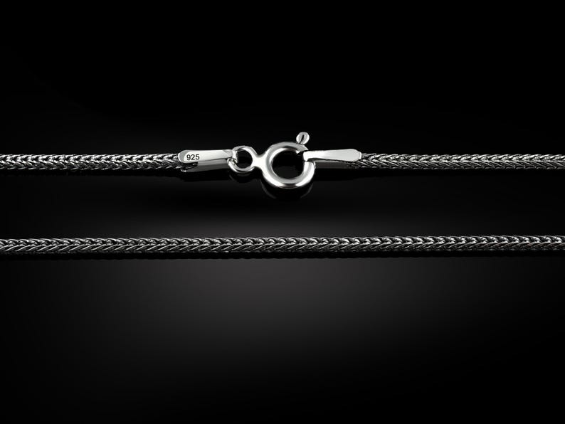 Shineful Oxidized Sterling Silver Viking Foxtail Chain Necklace for Men