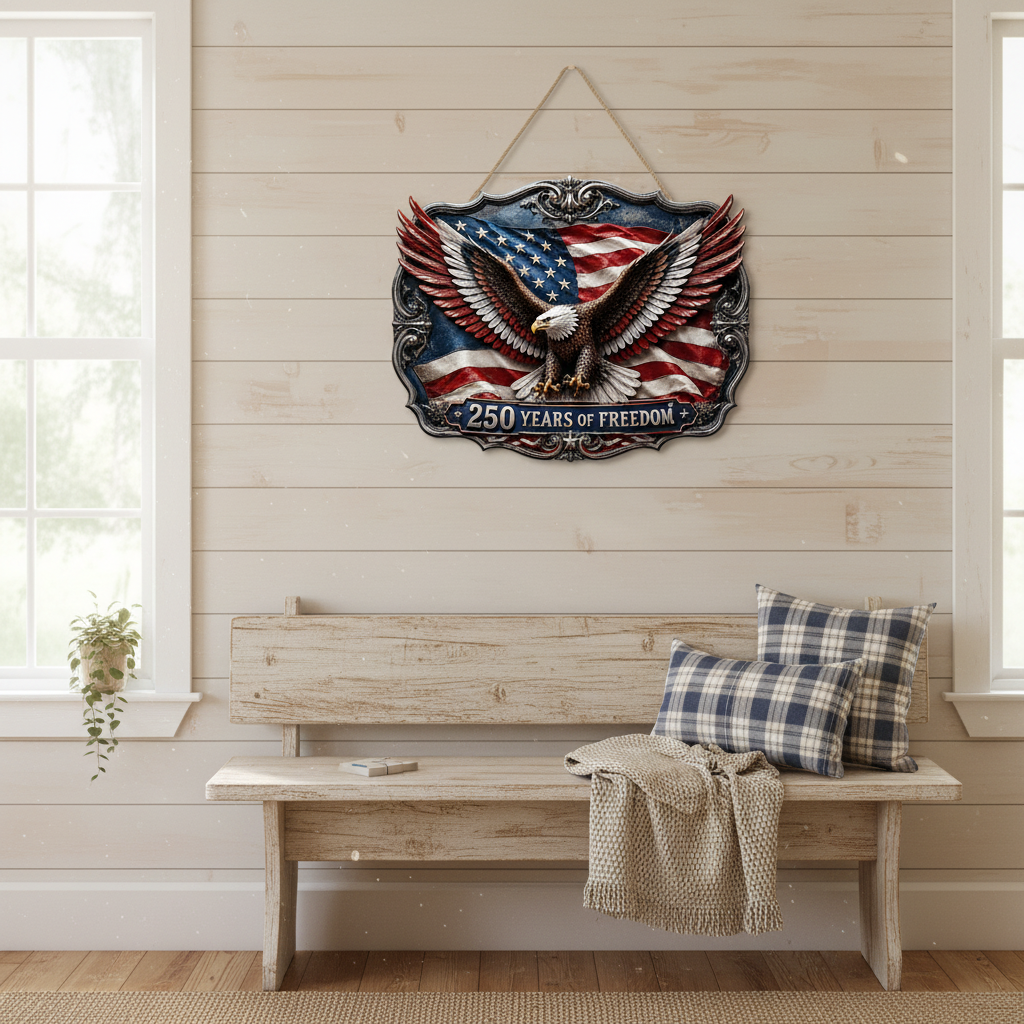 Shineful Freedom Wings Wood Sign