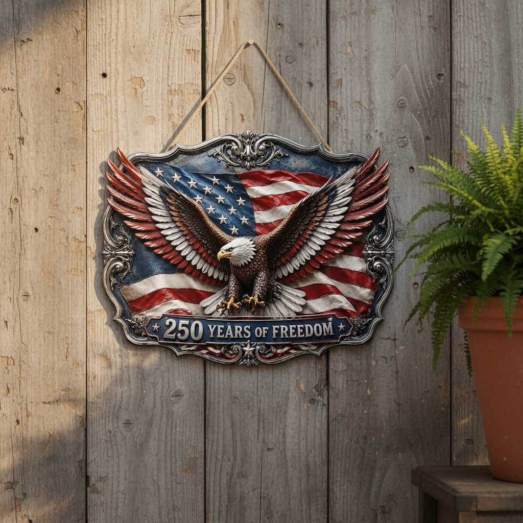 Shineful Freedom Wings Wood Sign
