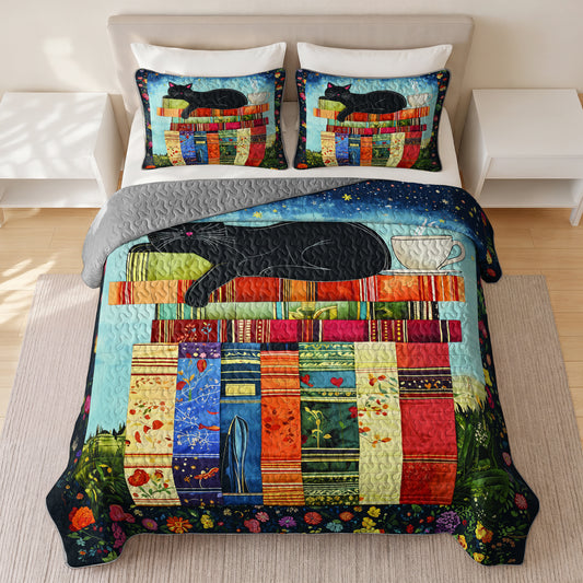 Shineful Quilt 3-Piece Set Cozy Cat