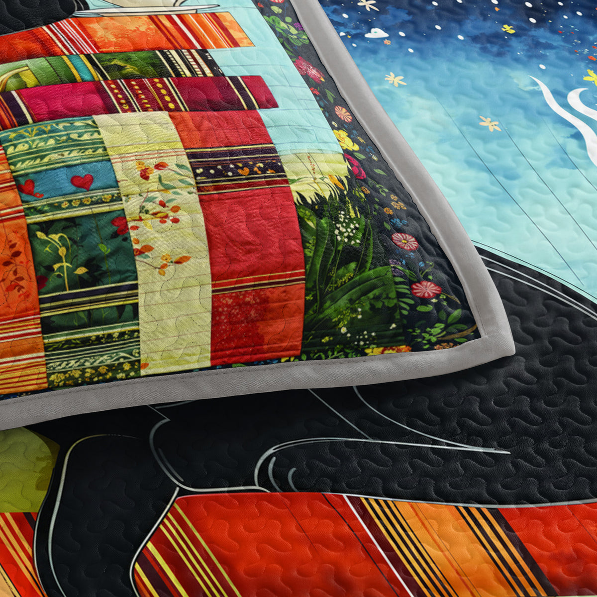 Shineful Quilt 3-Piece Set Cozy Cat