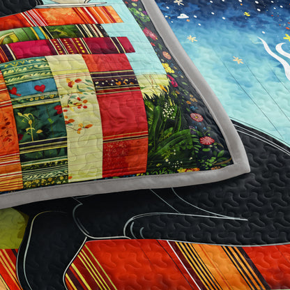 Shineful Quilt 3-Piece Set Cozy Cat
