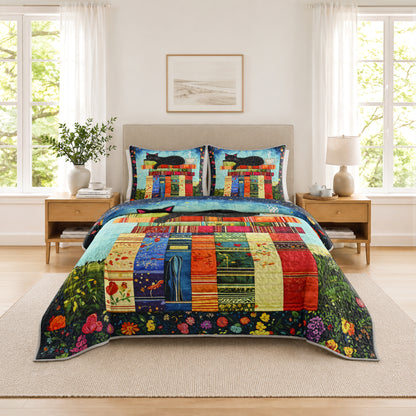 Shineful Quilt 3-Piece Set Cozy Cat