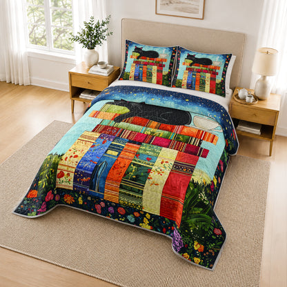 Shineful Quilt 3-Piece Set Cozy Cat