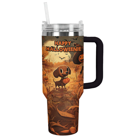 Shineful Tumbler Dachshund On Halloween Midnight
