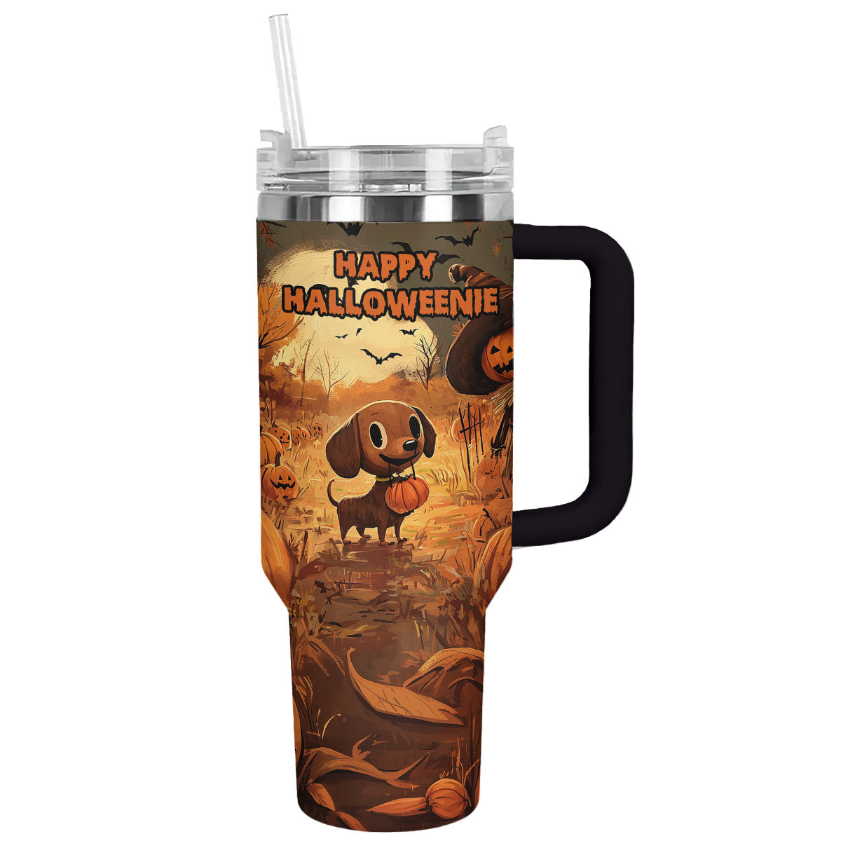 Shineful Tumbler Dachshund On Halloween Midnight