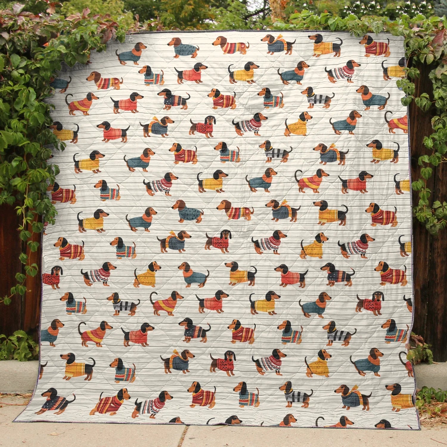 Cozy Dachshunds - All Season Faux Quilt Vq03