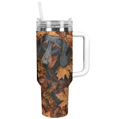 Dog 40 Oz Shineful™ Tumbler Autumn Dachshunds Vq03 40Oz