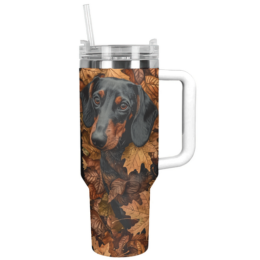 Dog 40 Oz Shineful™ Tumbler Autumn Dachshunds Vq03 40Oz