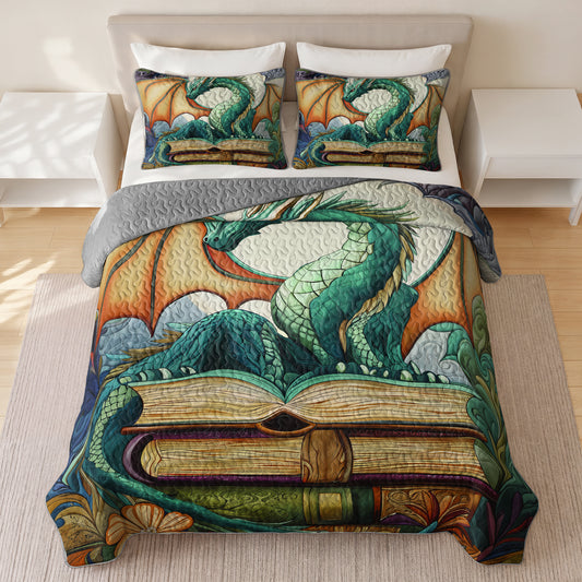Shineful Quilt 3-Piece Set Dragon Tale