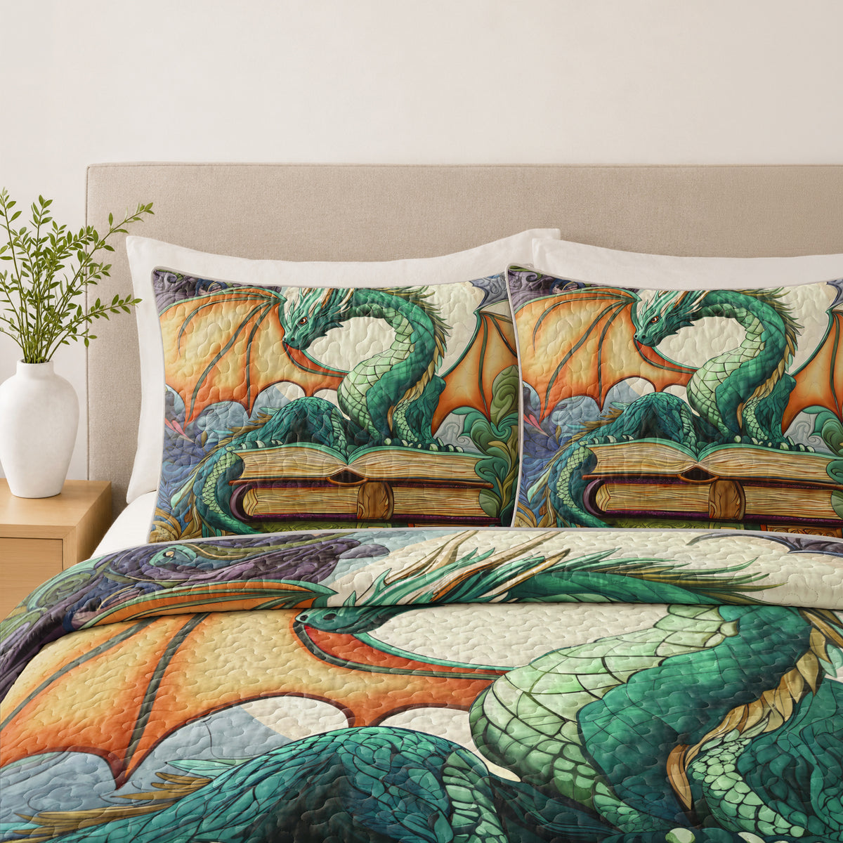 Shineful Quilt 3-Piece Set Dragon Tale