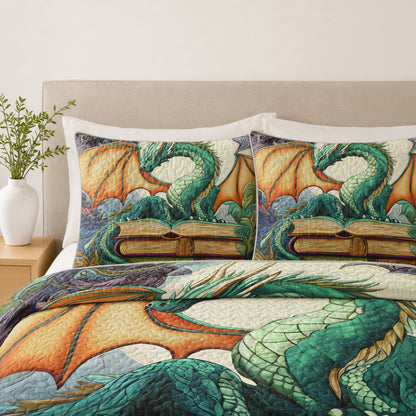Shineful Quilt 3-Piece Set Dragon Tale