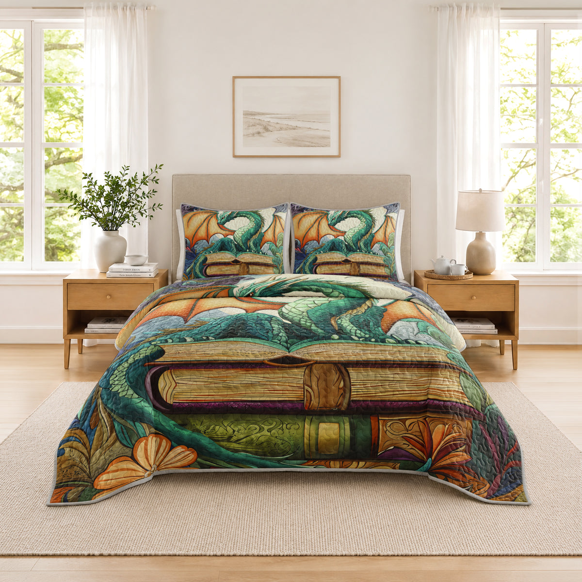 Shineful Quilt 3-Piece Set Dragon Tale