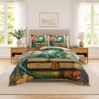 Shineful Quilt 3-Piece Set Dragon Tale