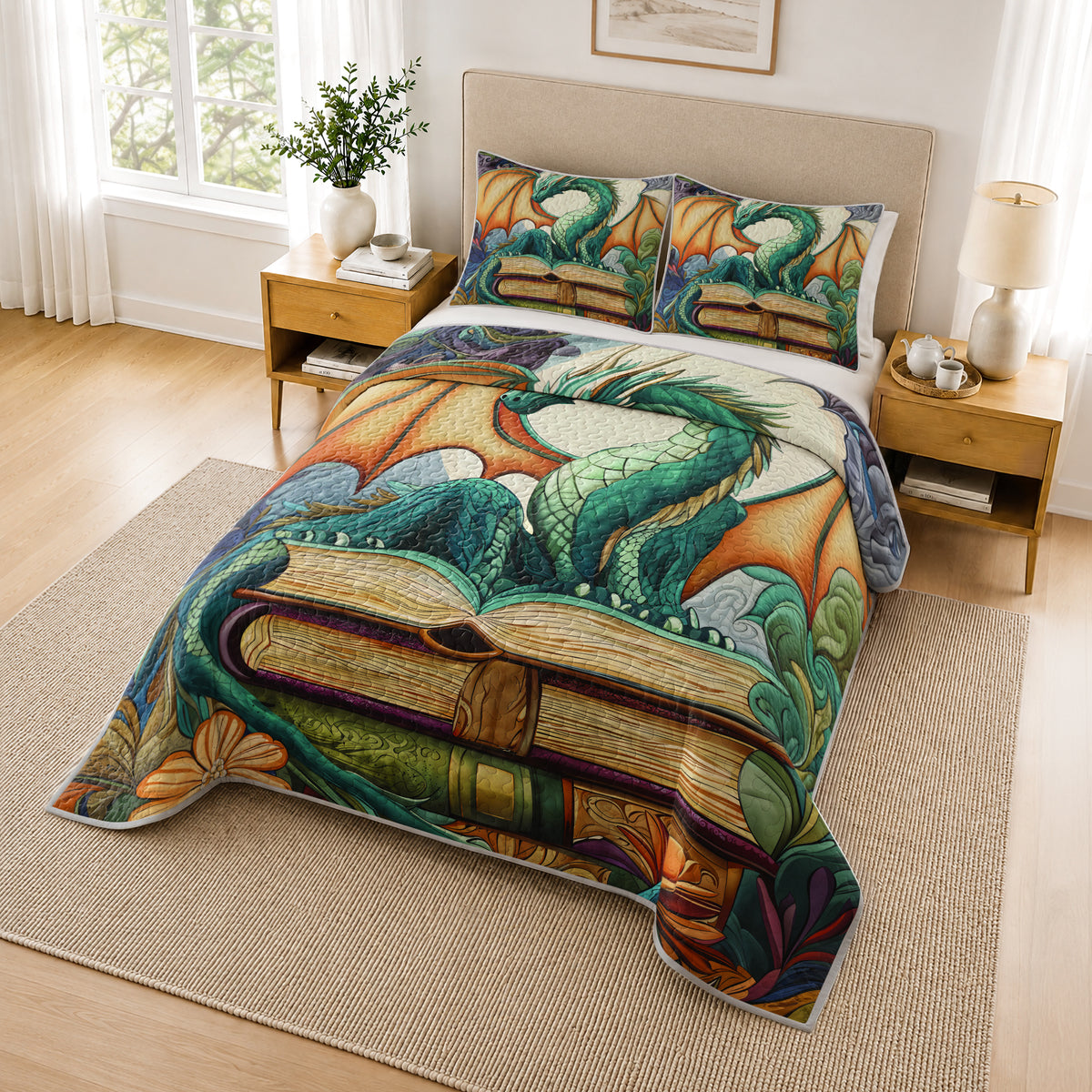 Shineful Quilt 3-Piece Set Dragon Tale