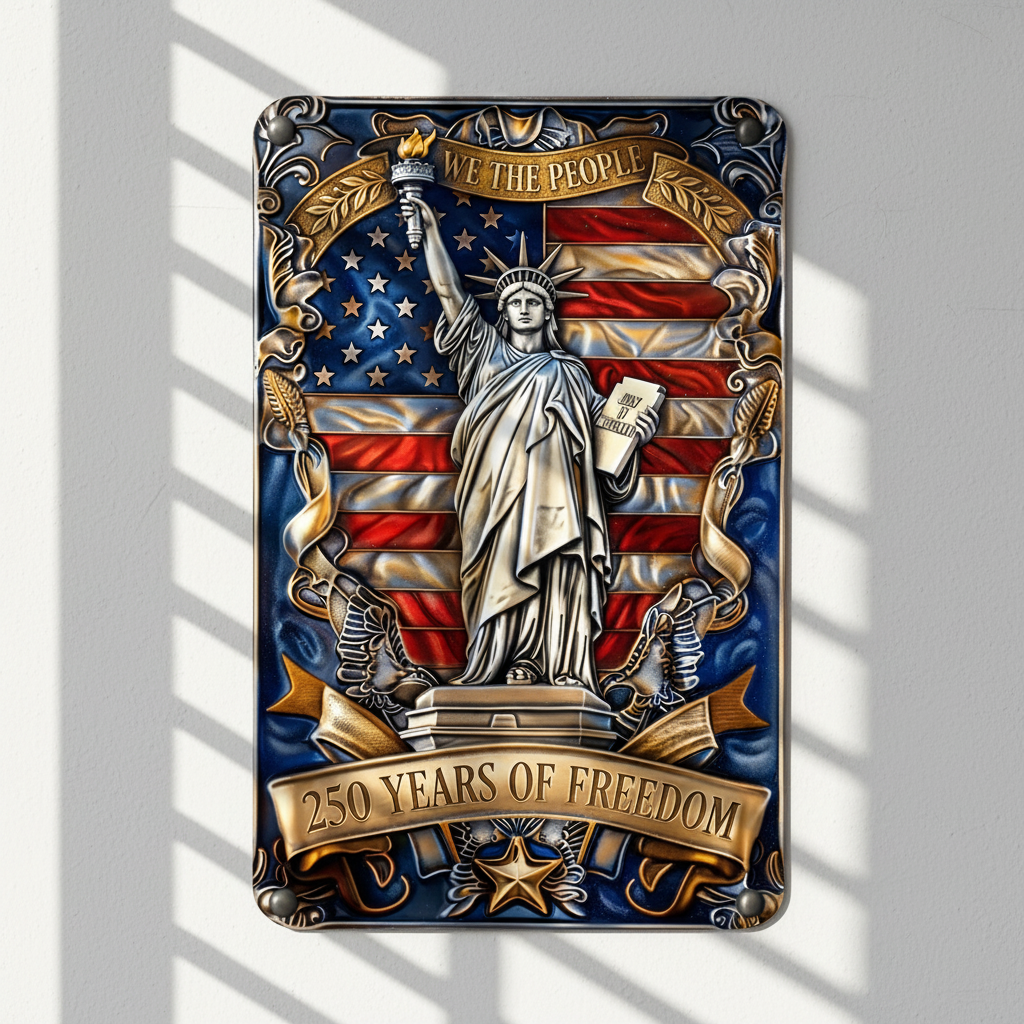 Shineful Freedom Honor Metal Sign