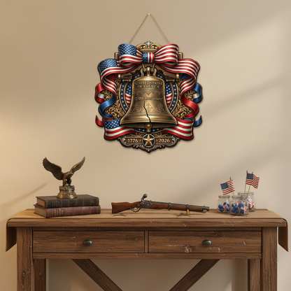 Shineful Patriot Bell Wood Sign