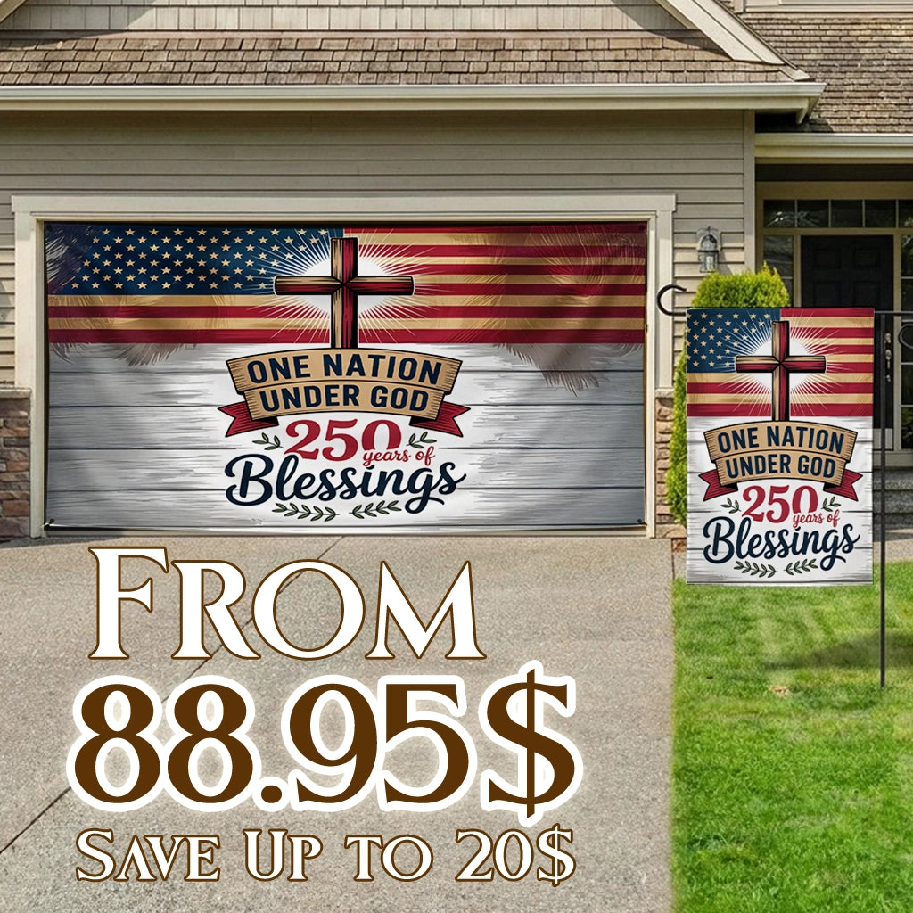 Shineful Bundle Garage and Garden Flag - Faith Over America
