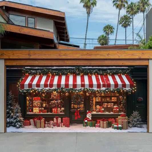 Shineful Garage Door Banner Decoration - Winter Wonderland Storefront A Christmas Scene Filled with Joy and Magic