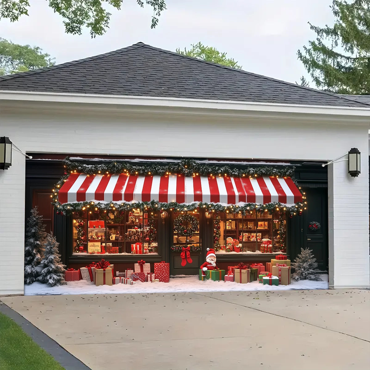 Shineful Garage Door Banner Decoration - Winter Wonderland Storefront A Christmas Scene Filled with Joy and Magic