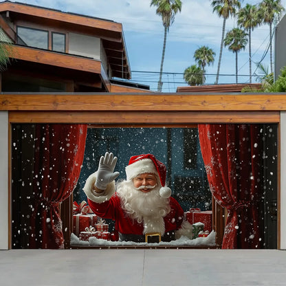 Shineful Garage Door Banner Decoration - Santa Spreading Christmas Cheer