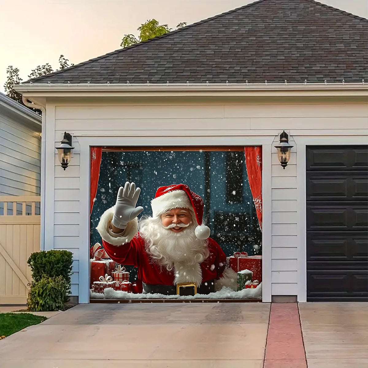 Shineful Garage Door Banner Decoration - Santa Spreading Christmas Cheer