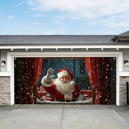 Shineful Garage Door Banner Decoration - Santa Spreading Christmas Cheer