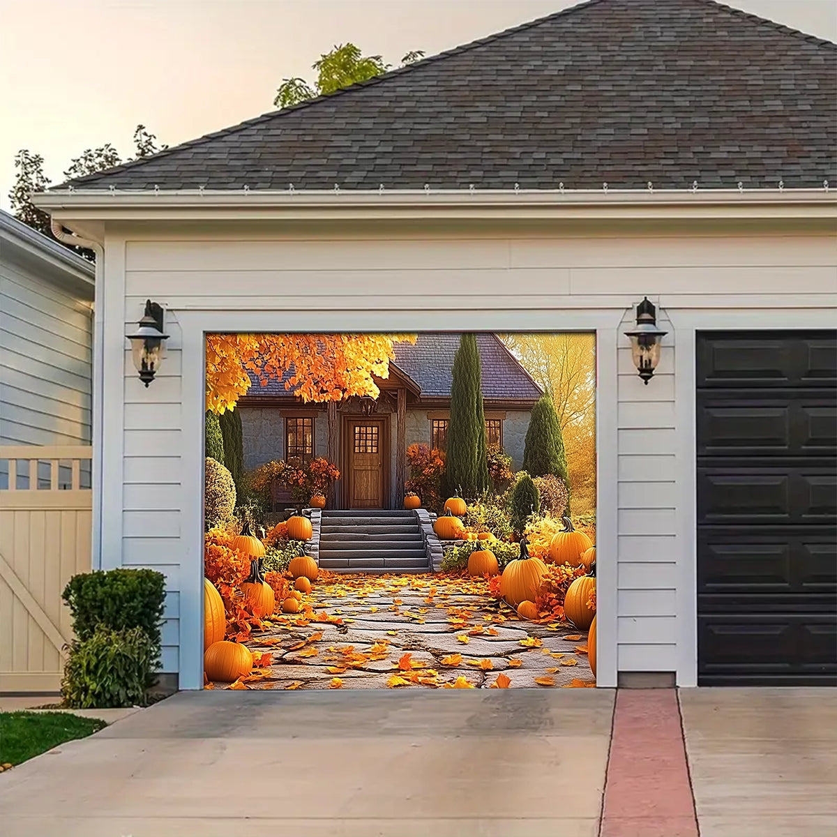 Shineful Garage Door Banner Decoration - Autumn Leaves and Pumpkin Dreams
