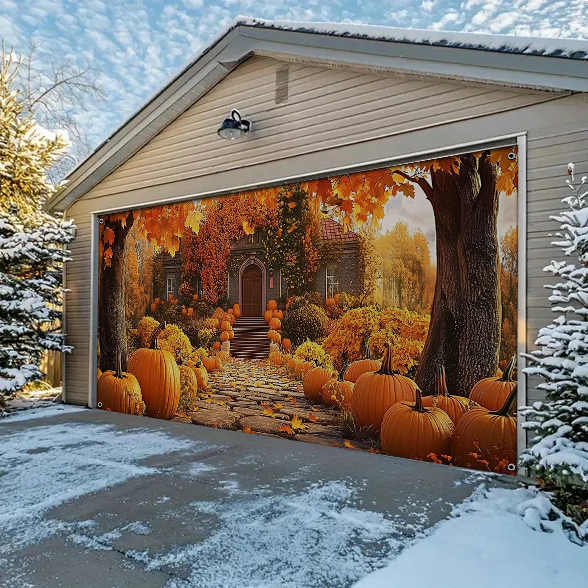 Shineful Garage Door Banner Decoration - Embracing Fall's Warm Welcome