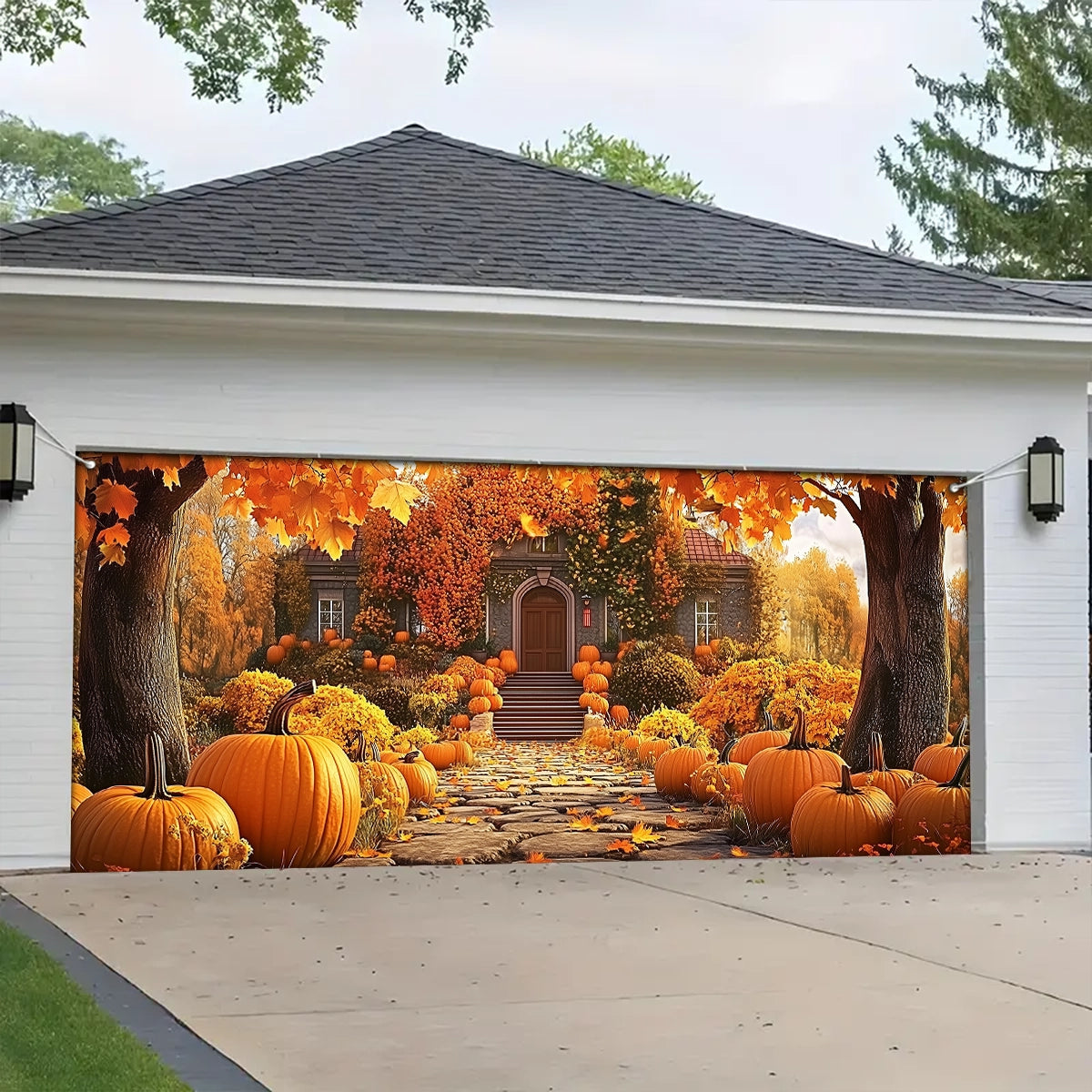 Shineful Garage Door Banner Decoration - Embracing Fall's Warm Welcome