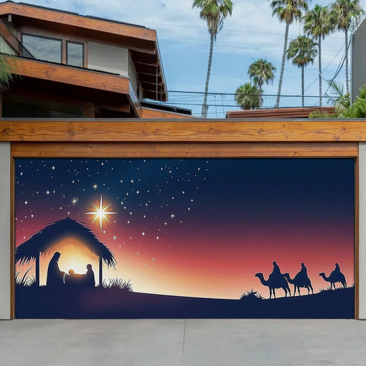 Shineful Garage Door Banner Decoration - The Holy Night's Gentle Glow