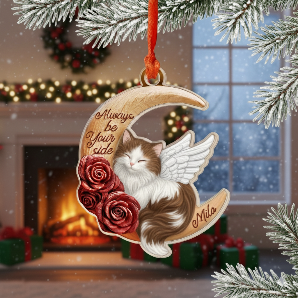 Shineful 2D Acrylic Ornament Personalized Cat Moon Love