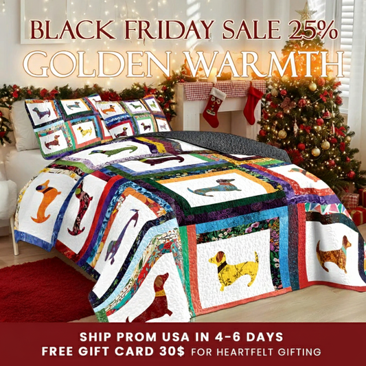Shineful Quilt 3-Piece Set Dachshund Friends