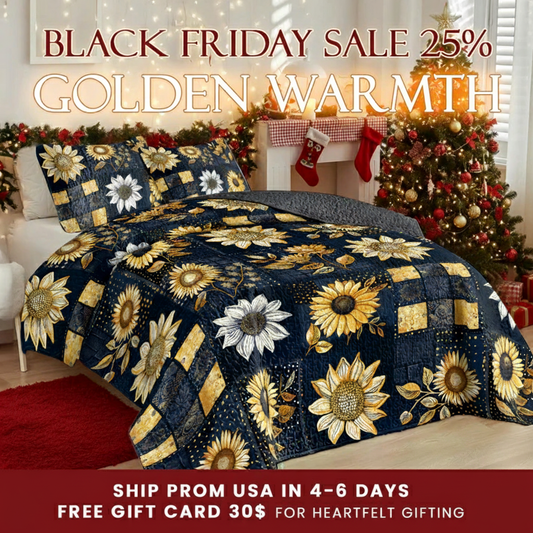 Shineful Quilt 3-Piece Set Inelegance Sunflowers