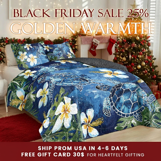 Shineful Quilt 3-Piece Set Tropical Sea Turtle Paradise