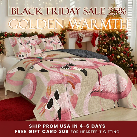 Shineful Quilt 3-Piece Set Funky Flamingo